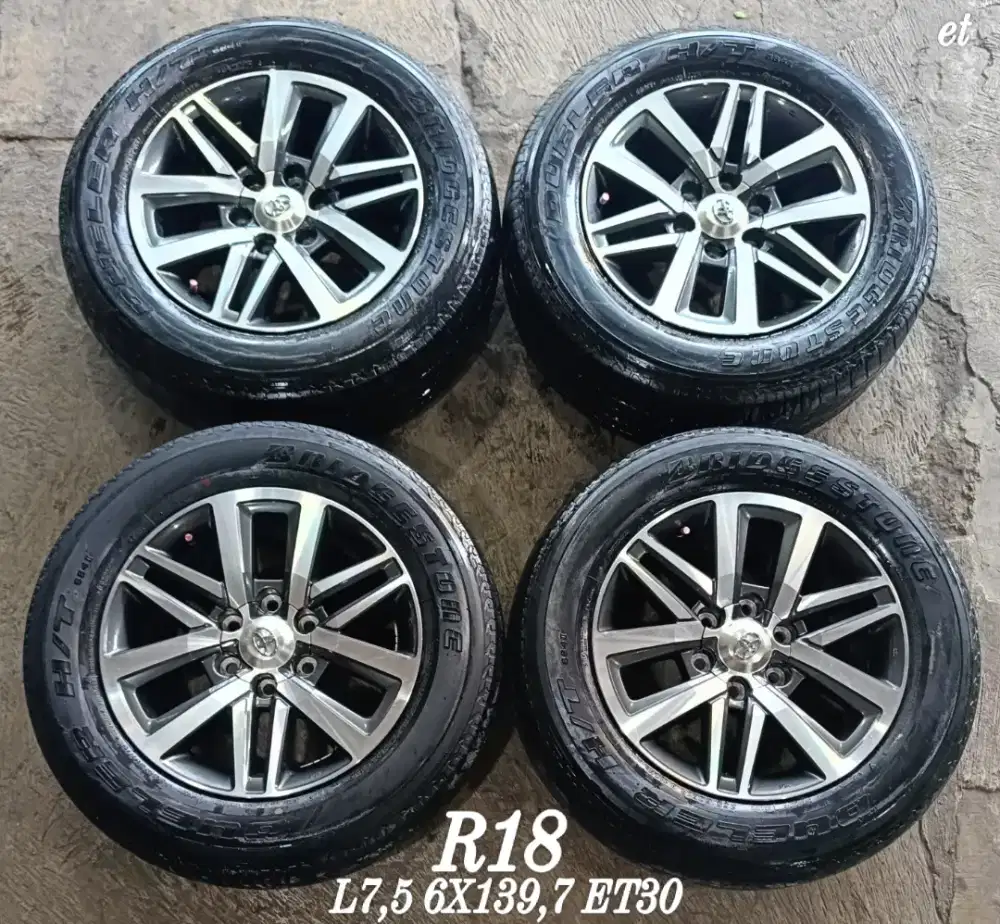 Jual velg + ban oem vrz r18 6x139,7 fortuner pajero hilux dll