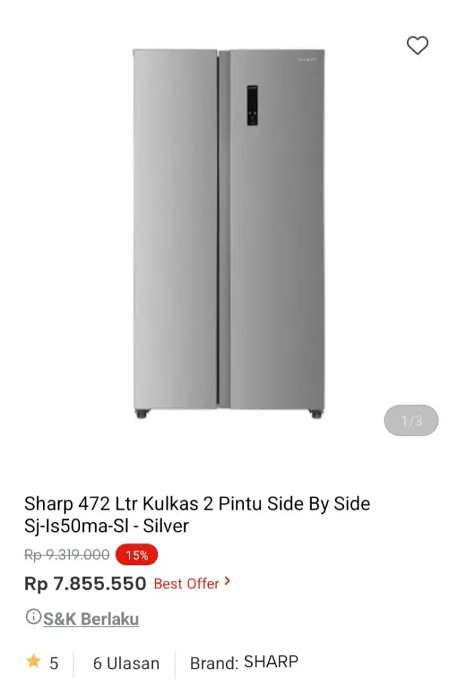 PROMO KREDIT SHARP 472LTR KULKAS 4 PINTU SBS