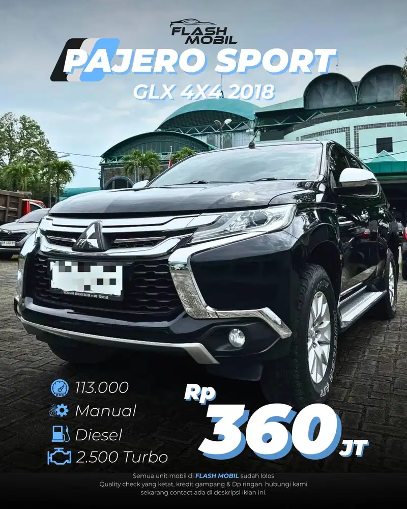 Pajero Sport GLX 4x4 2.5 Turbo Diesel Manual 2018