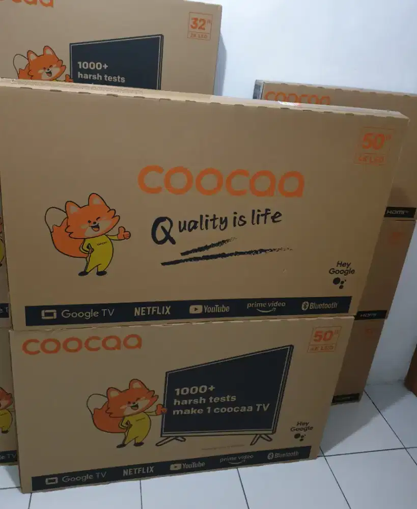 COOCAA GoogleTV 50 inch 4K UHD. 100% Gres, nisa Cod + Setting