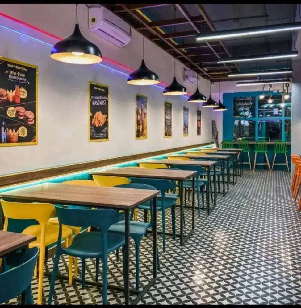 Meja Makan Furniture restro industrial meja cafe modern