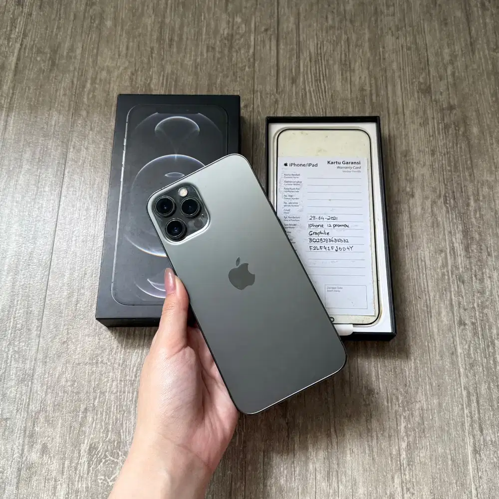 iPhone 12 Pro Max 128 GB RESMI EX IBOX fullset Graphite Original