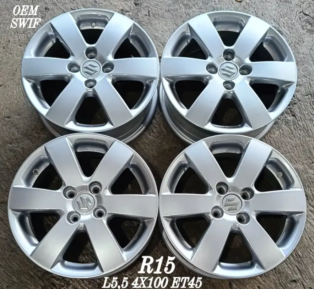 Jual velg oem switf r15 4x100 brio agya ayla sigra yaris dll