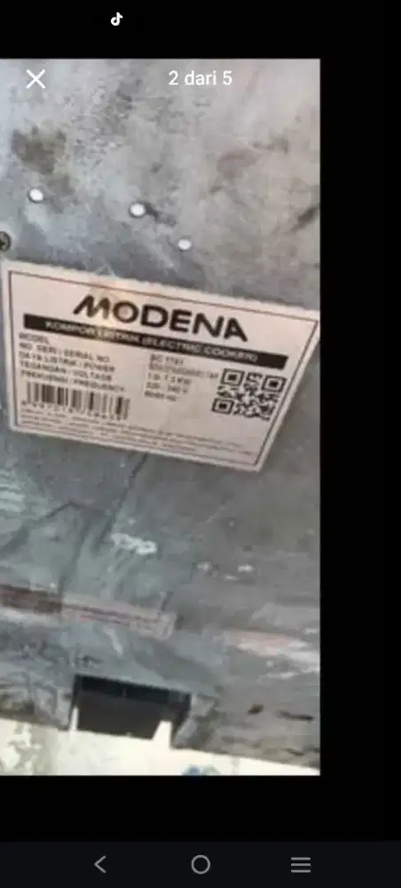 Kompor tanam listrik Modena