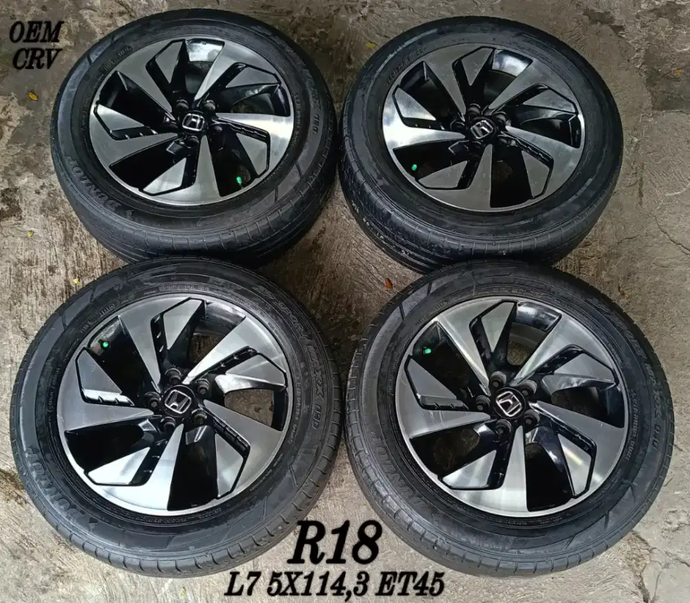 Jual velg + ban oem crv r18 5x114,3 hrv brv camry accord dll