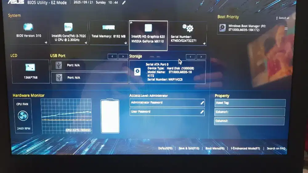 Asus X441UR I3 gen 7 2.3ghz