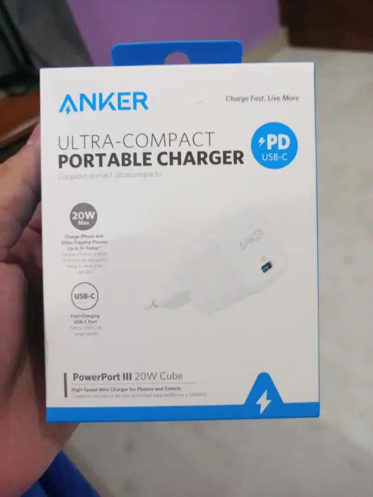 KEPALA CHARGER IPHONE ANKER POWERPORT III 20W CUBE TYPE C