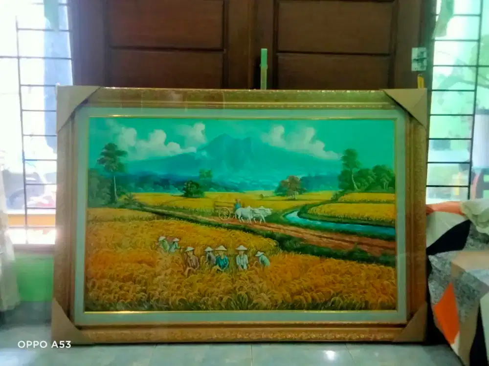 Lukisan pemandangan sawah
