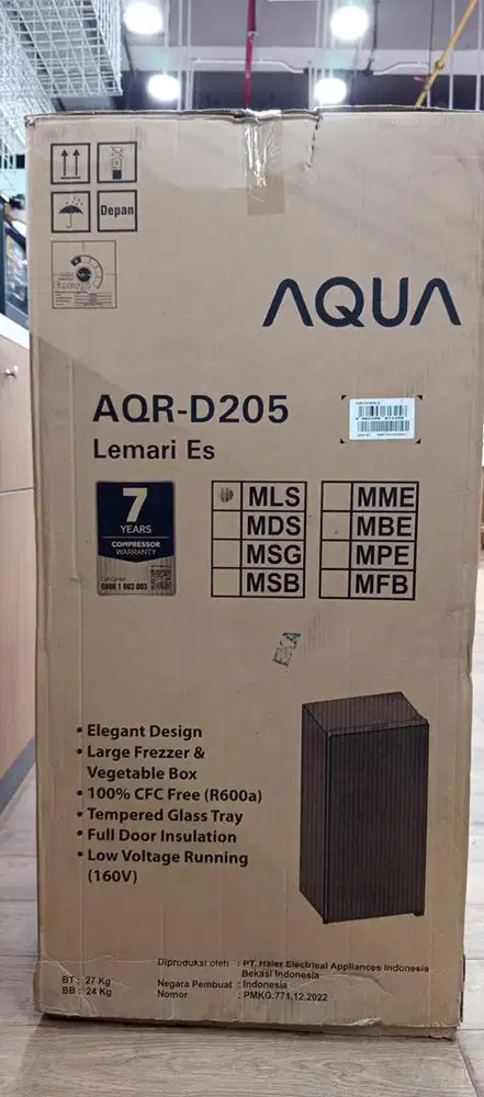 JUAL CEPAT!! Kulkas AQUA AQR-D205 (165L) – Baru Segel