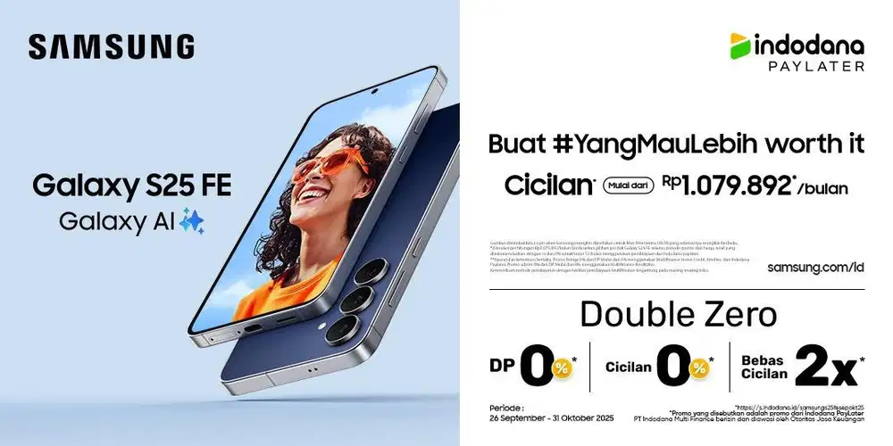 Samsung S25FE Cicilan Bunga 0% DP 0% 12 bulan free 2x