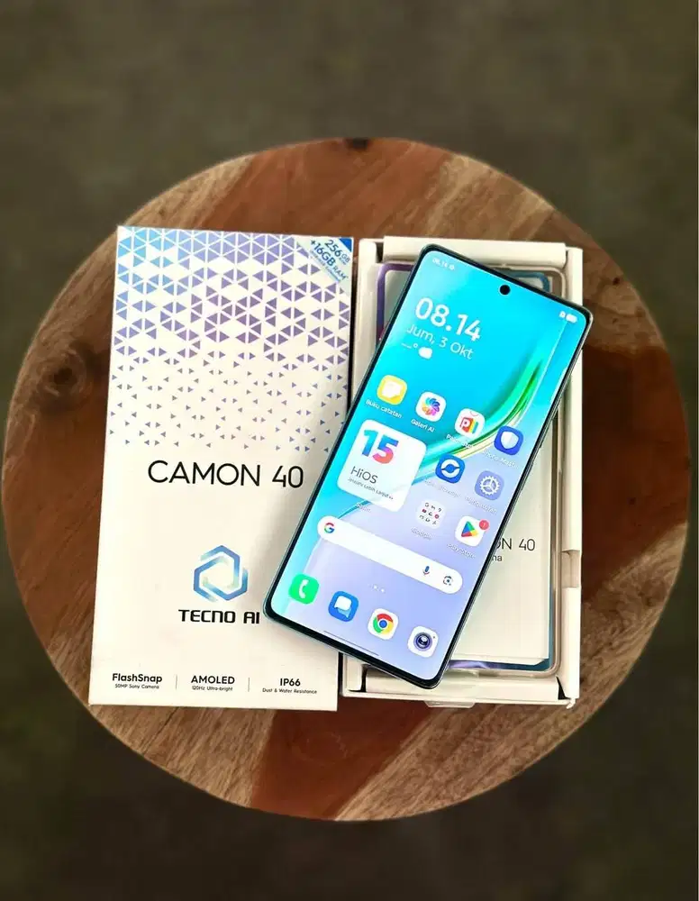 TECNO CAMON 40 8/128 GB FULLSET, MULUS NO MINUS