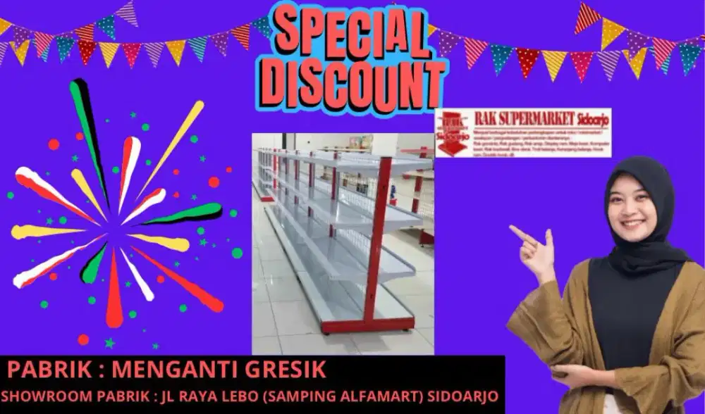 Rak minimarket Gondola dobel