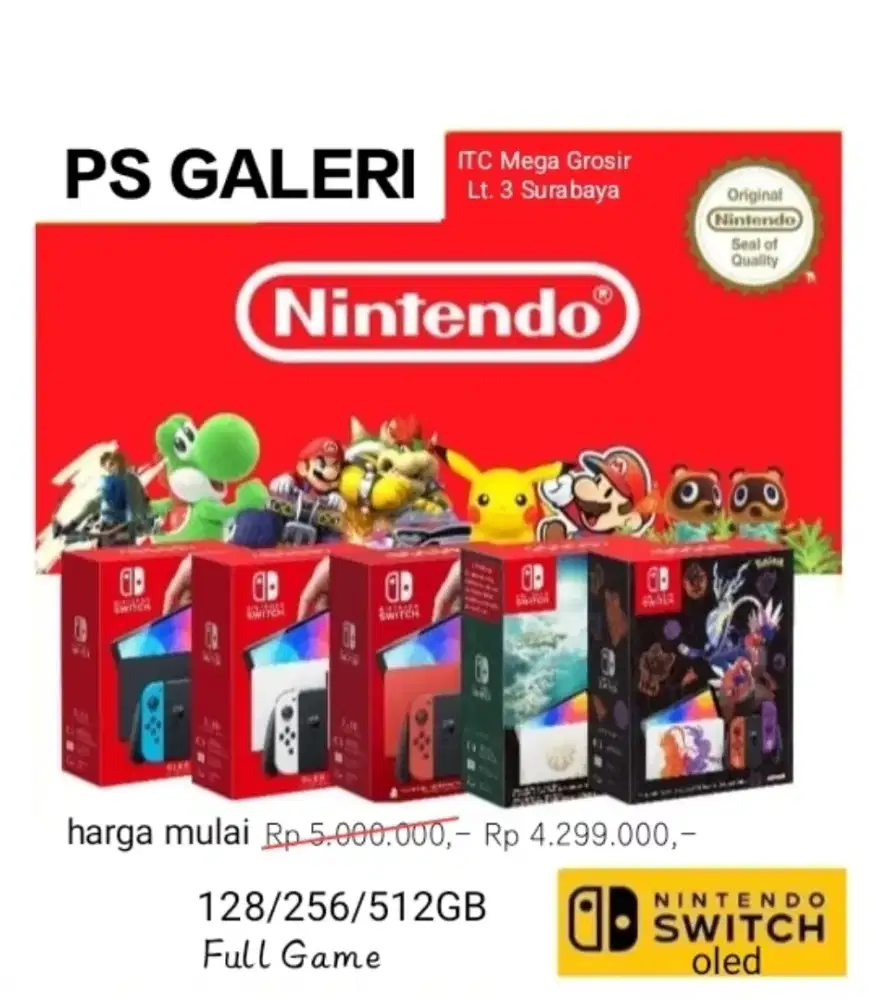 NINTENDO SWITCH OLED [¢fw] +128/256/512GB Full Game PROMO 10-10