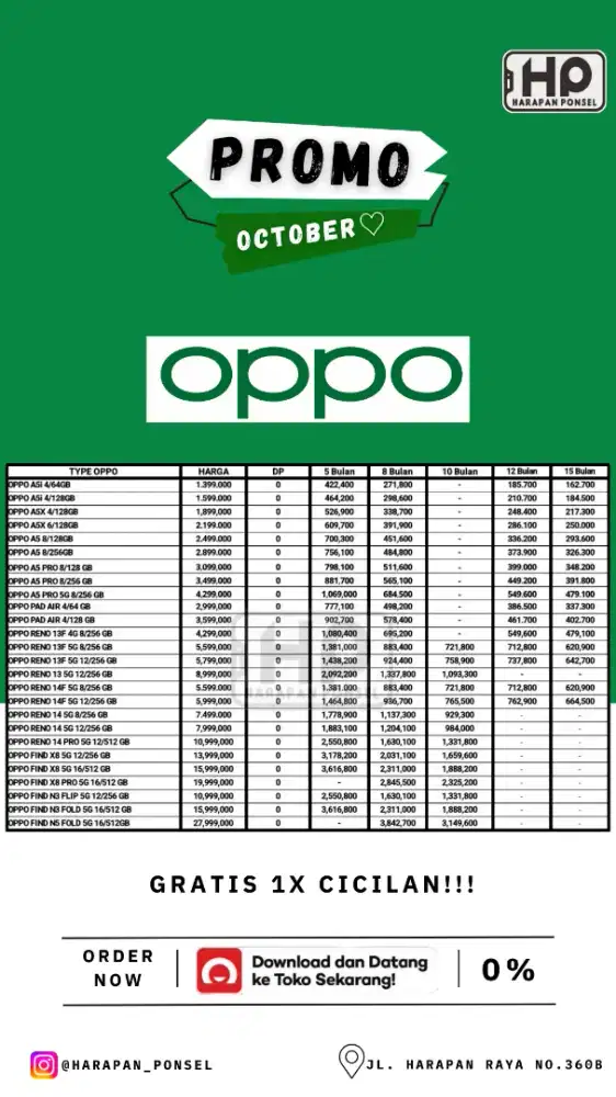 PROMO KREDIT OPPO SERIES TANPA DP