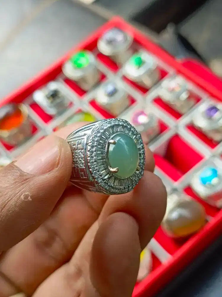 Batu cincin giok burma type A+memo
