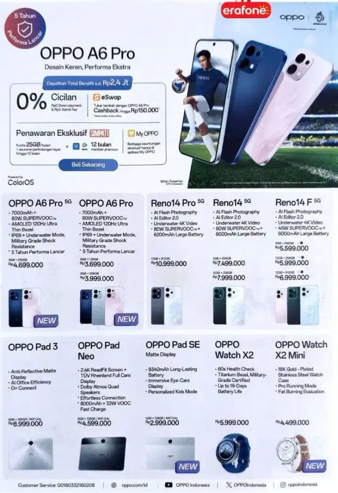 Kredit Oppo A6 Pro syarat ktp proses 5menit cicilan start 400ribuan