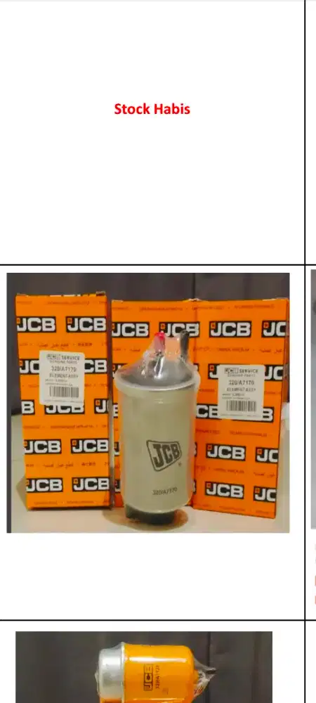 Filter JCB Original - Fuel & Oil Filter (320/A7170 & 320/A7124