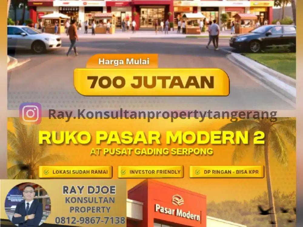 Ruko &  Kios Gading Serpong Murah mulai 700 jutaan, 2 lantai