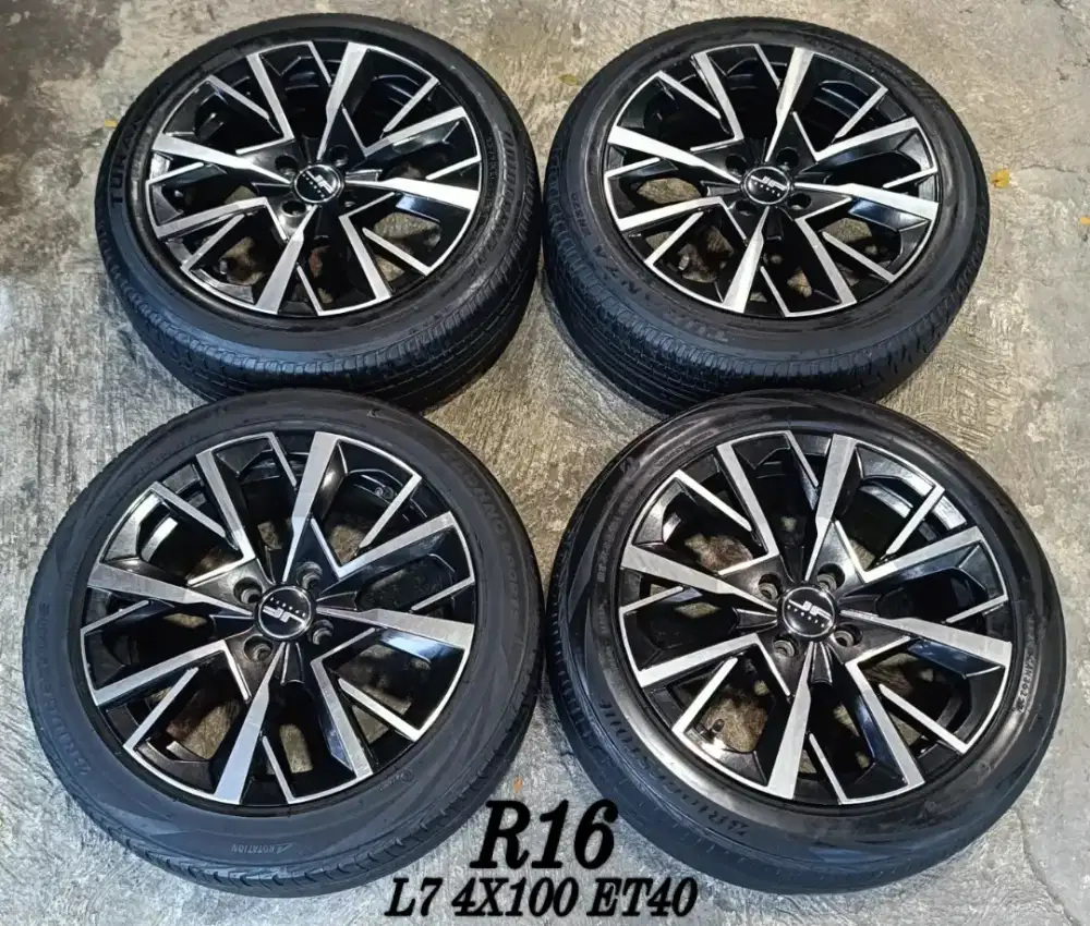 Jual velg + ban uero r16 4x100 jazz brio agya yaris dll