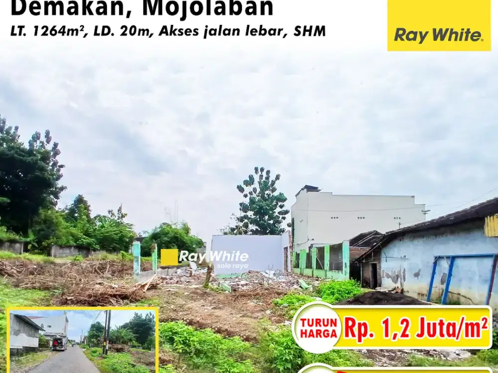 Dijual Tanah Pekarangan Bisa Untuk Gudang / Perumahan Lokasi Mojolaban