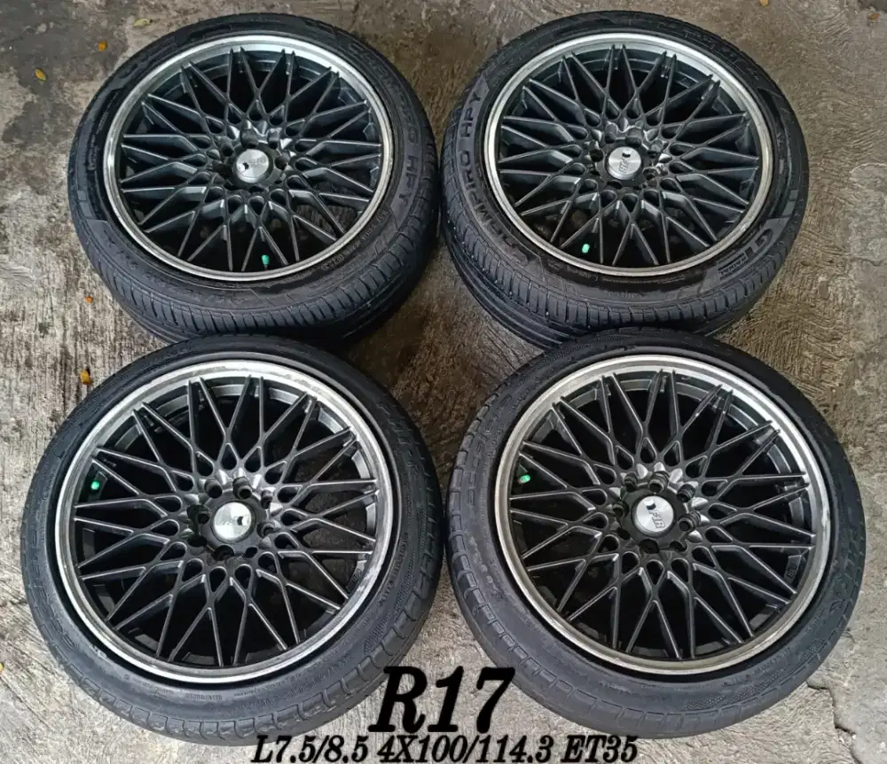 Jual velg + ban r17 4x100 4x114,3 jazz yaris avanza dll