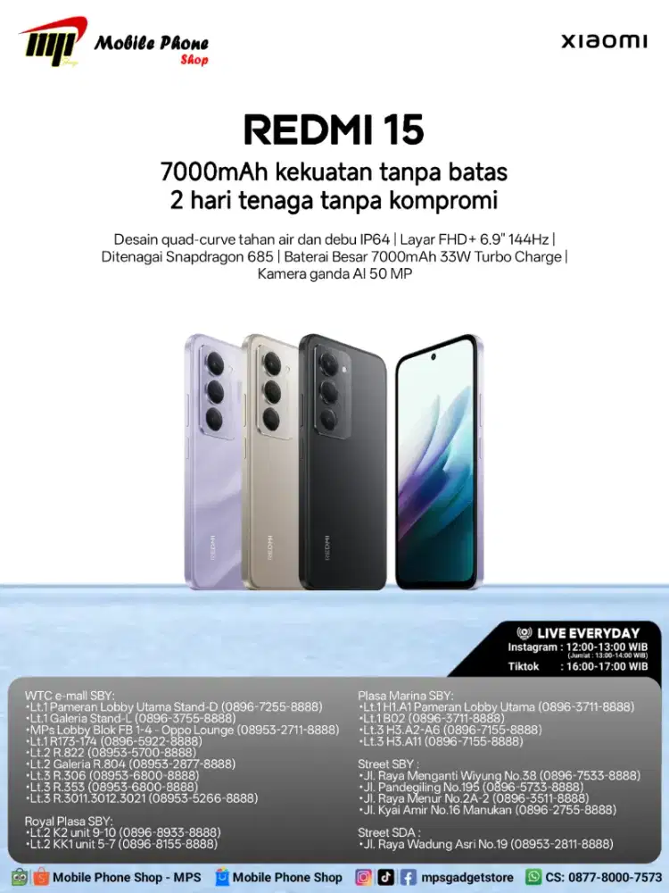 REDMI 15 8/128 DAN 8/256