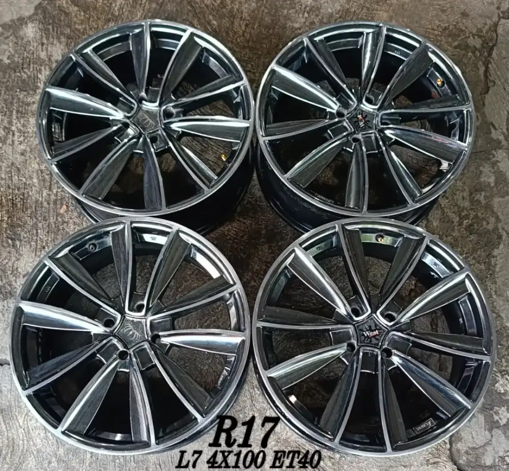 Jual velg west r17 4x100 jazz brio yaris dll