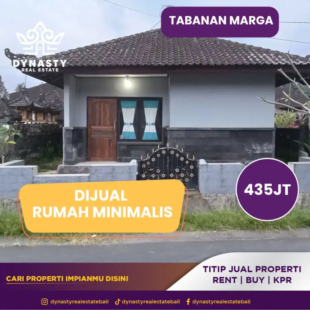 Dijual rumah minimalis di Tabanan marga