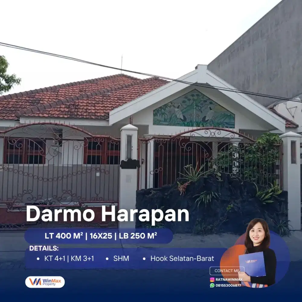 Dijual Rumah Hitung Tanah Cocok Dibangun Ulang DARMO HARAPAN UTARA