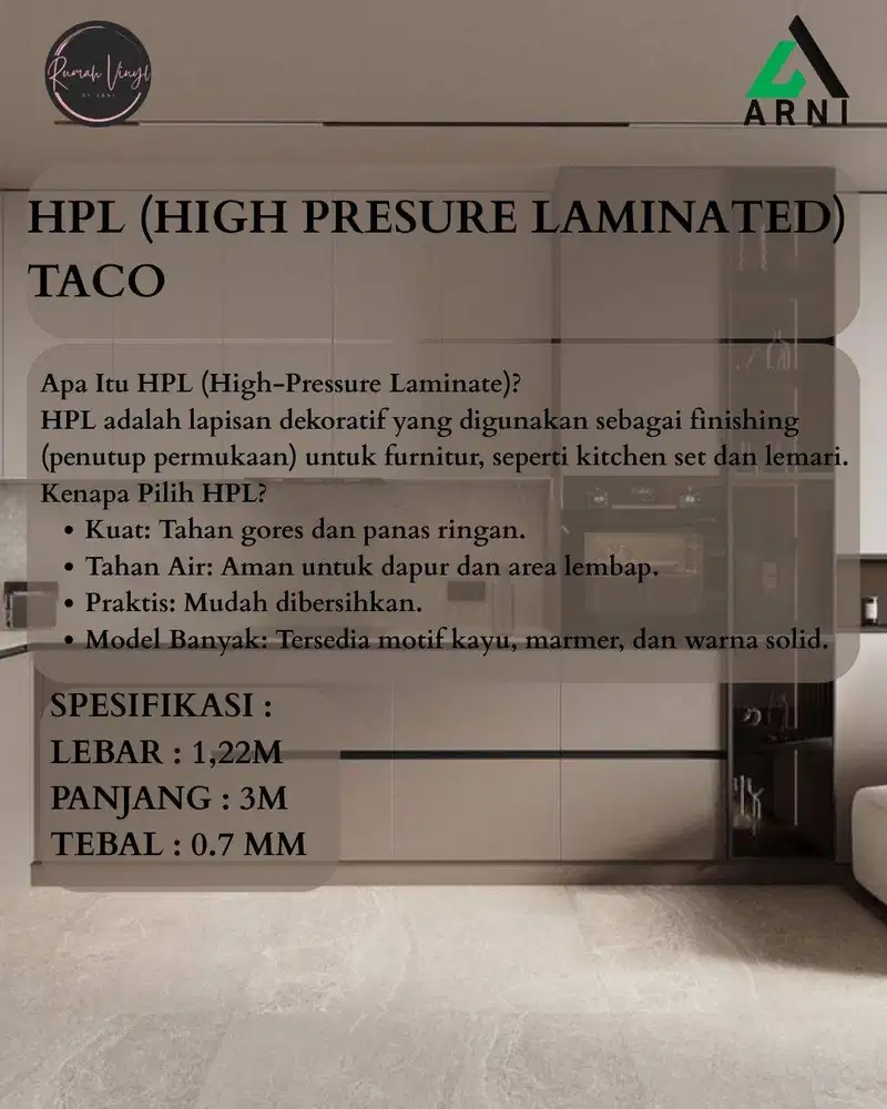 HPL TACO | EXTRA LONG | KITCHEN SET | DAPUR