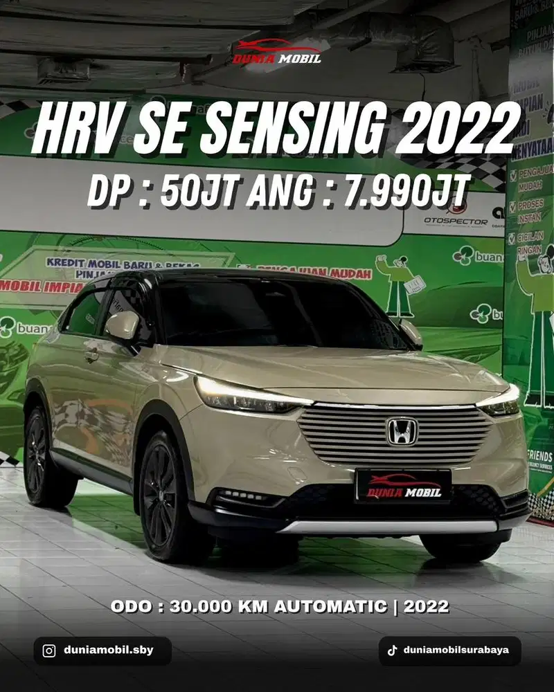 Honda HRV SE CVT 2022 / 2023 Panoramic KM 30 rb Tgn Ke1 Like New