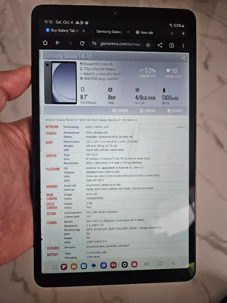 TABLET SAMSUNG TAB A9 4/64 WIFI ONLY muluss!