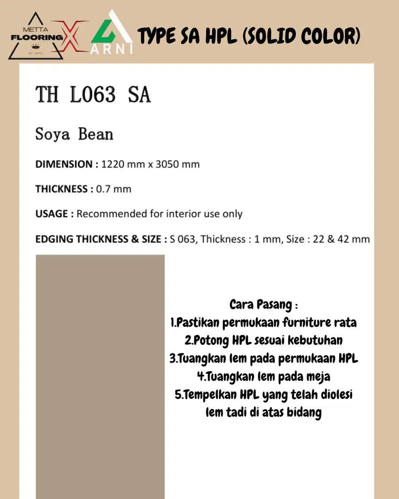 HPL Type SA DAN TYPE AB (SOLID COLOR)