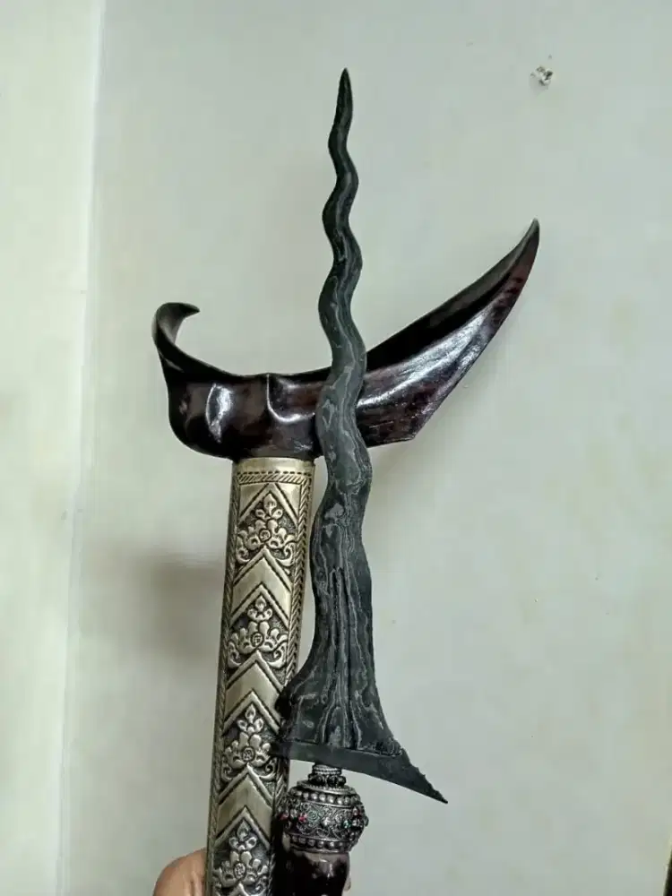 Keris Sepuh Sabuk Inten Pamor Ngulit Semongko Tua Kuno Original