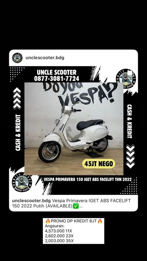 Vespa Primavera IGET ABS FACELIFT 150 2022 Putih