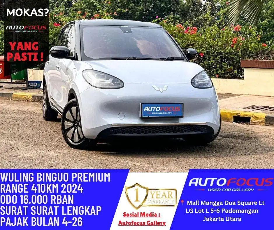Wuling Binguo premium range 410KM Nik 2024 Biru muda low km record