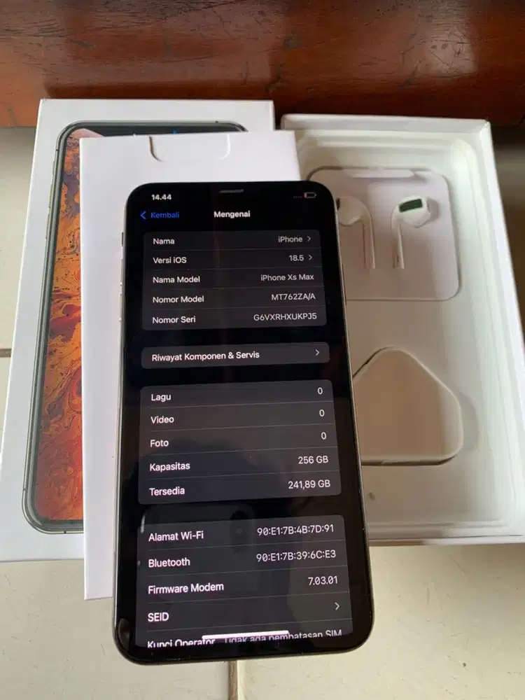 Iphone xs max 256gb ex inter warna gold imei regist