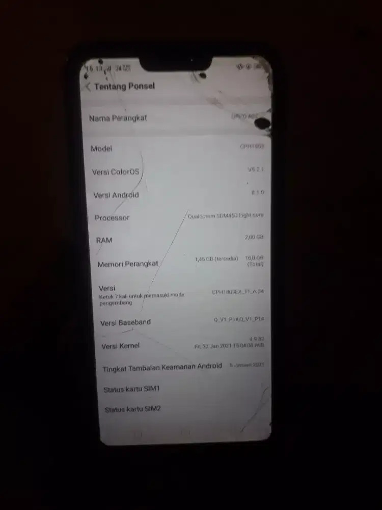 Oppo a3s ram 2 16