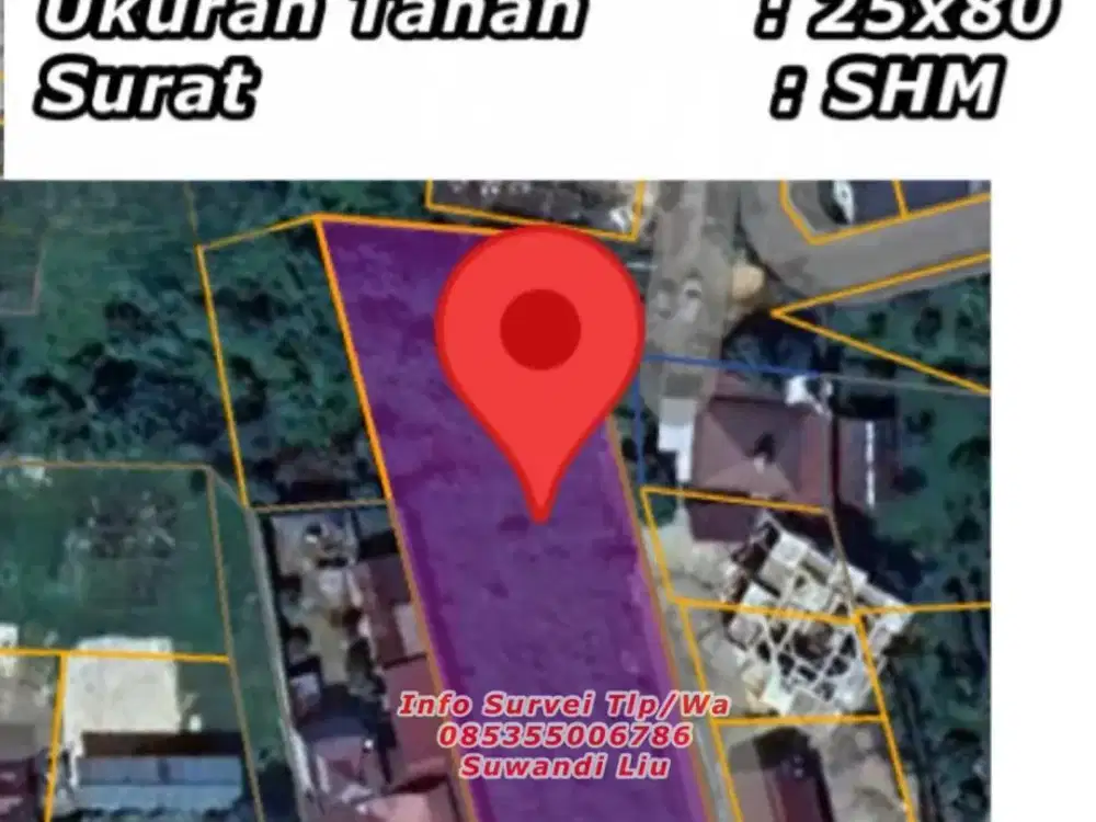Dijual tanah bidang SHM Jln. Karya parit Indah paus dekat Arifin Ahmad