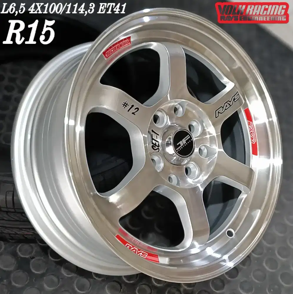 Jual velg te37 r15 4x100 4x114,3