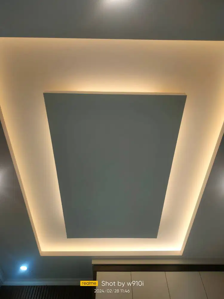 Dekor pasang plafon gypsum dan partisi gypsum murah bisa kantor