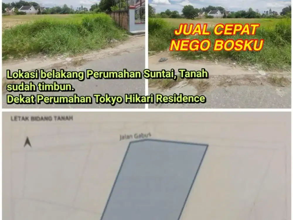 Dijual sebidang tanah keras jln.gabus /jln.fajar