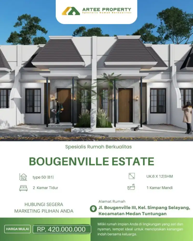 HUNIAN 1 LANTAI JL BOUGENVILLE TIPE 50