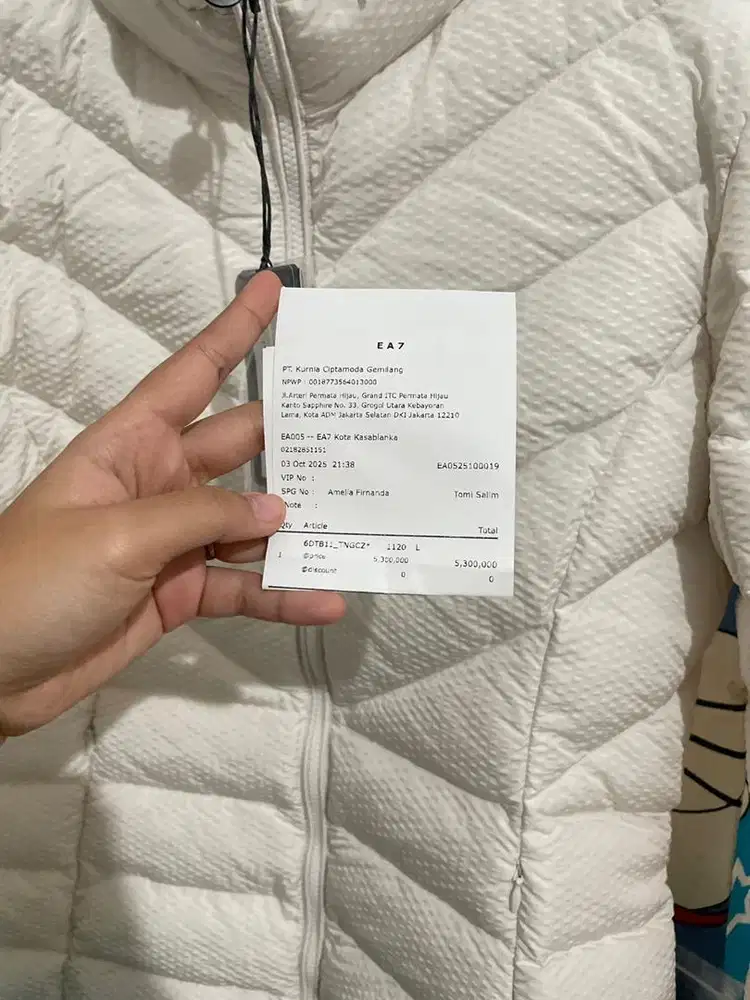 WINTER WOVEN JACKET EA7 – White Sand