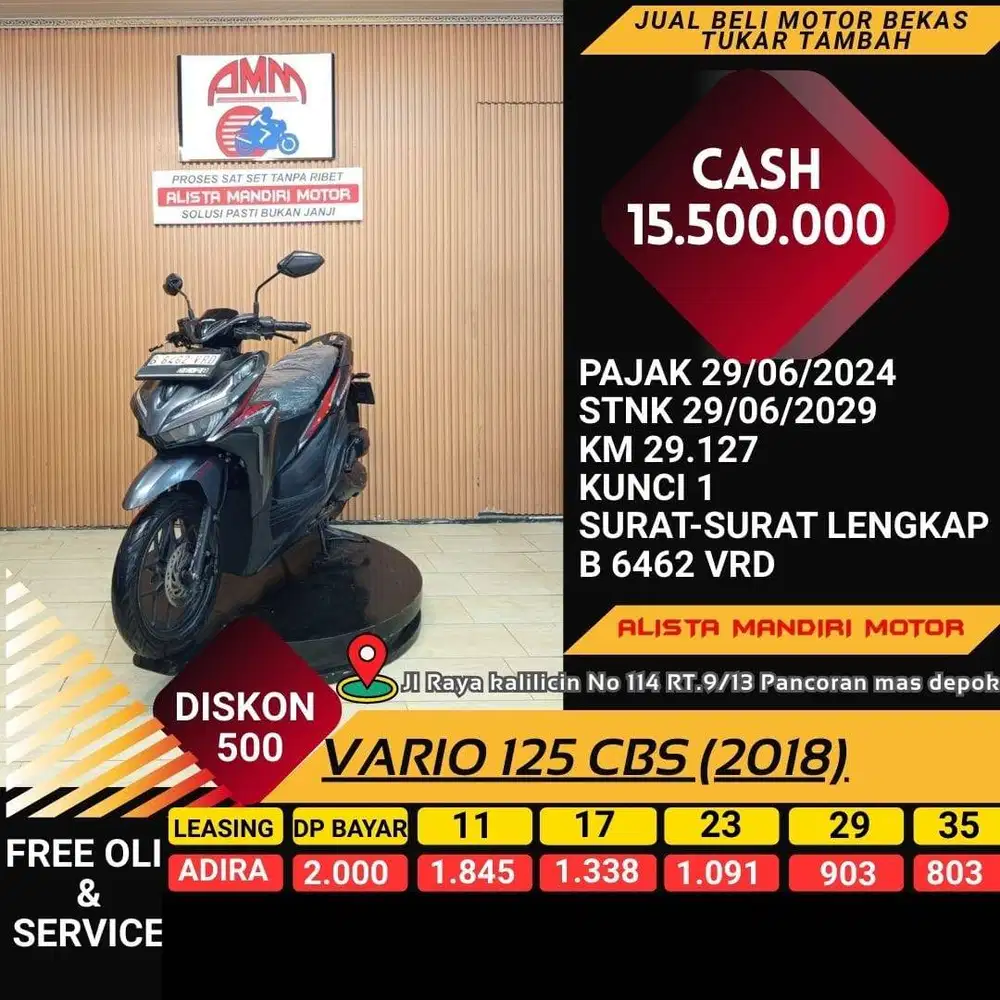 VARIO 125 CBS 2018 MOTOR MATIC KEREN PAJAK HIDUP