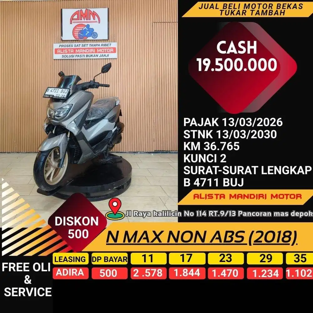 N MAX NON ABS 2018 MOTOR MATIC BISA DI KREDIT PAJAK HIDUP