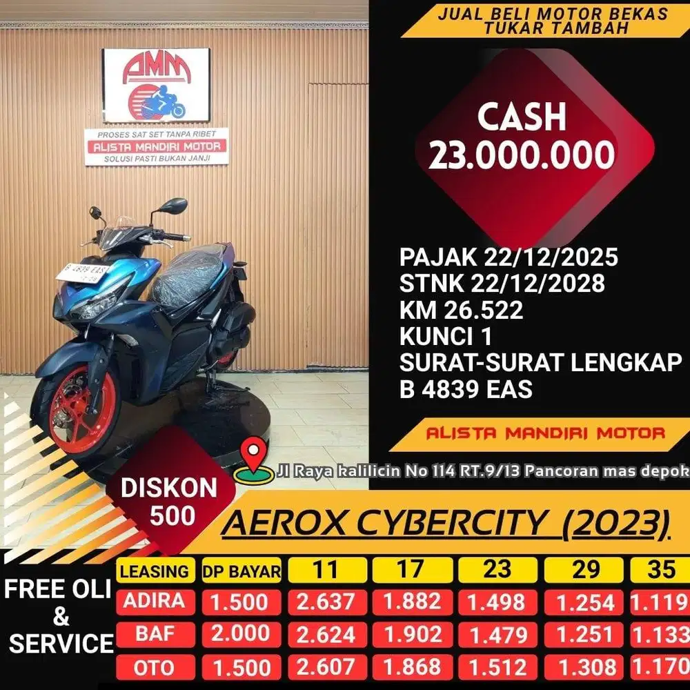 AEROX CYBERCITY 2023 MOTOR MATIC RASA BARU BISA DI KREDIT HARGA MURAH