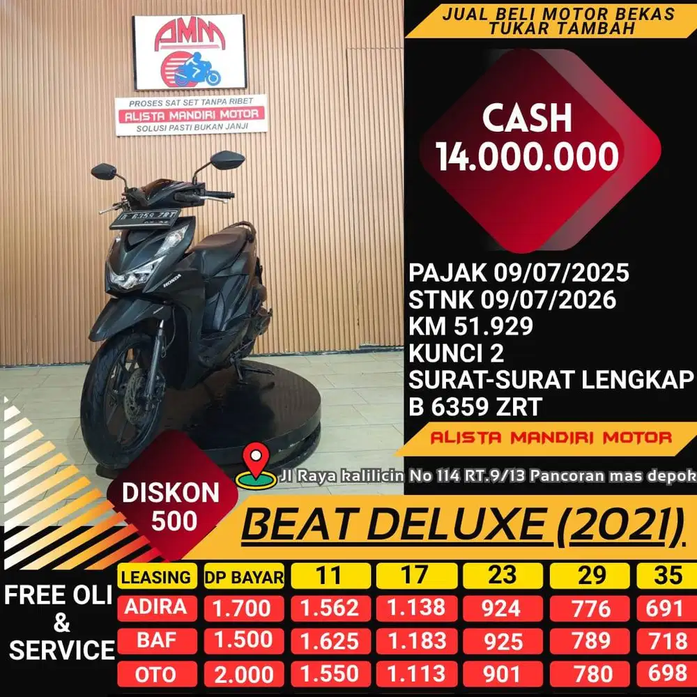 BEAT DELUXE 2021 MOTOR MATIC BISA DI KREDIT HARGA TERJANGKAU