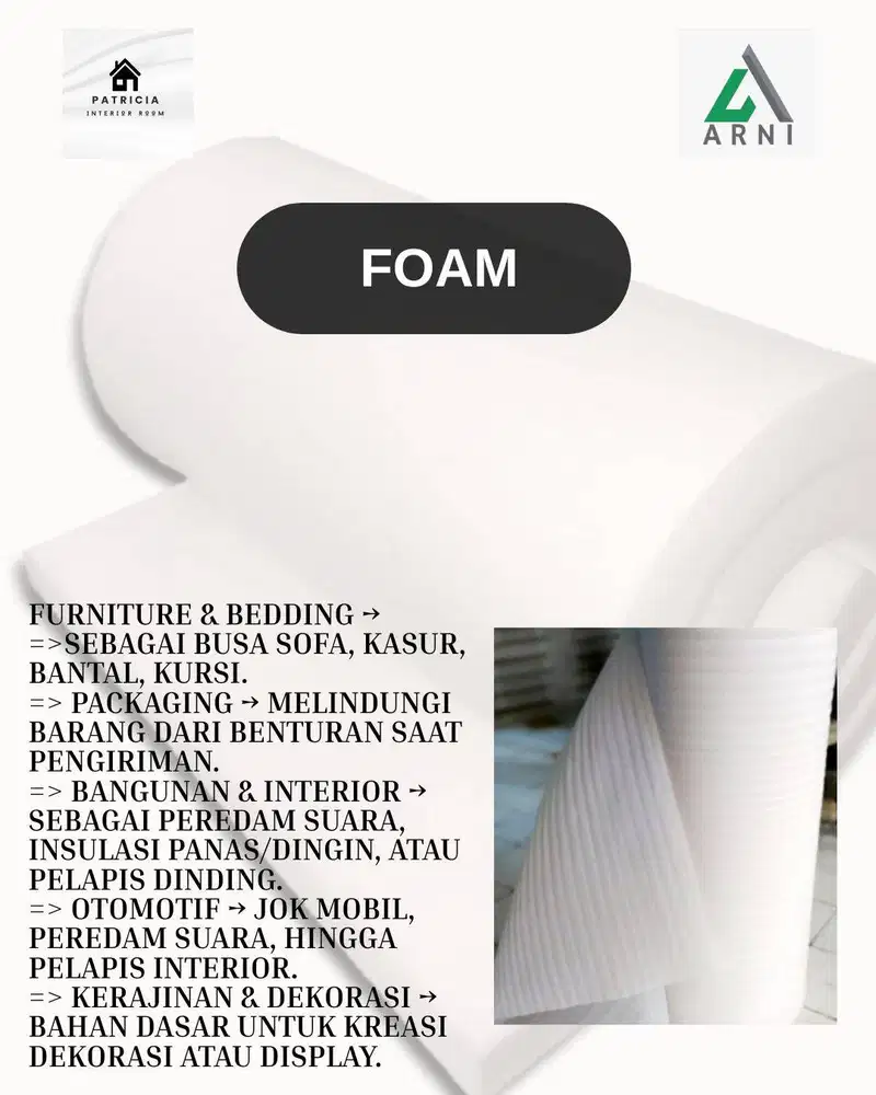 Foam Busa Elastis | PE Foam Busa Sheet tebal | Foam Busa pakaging