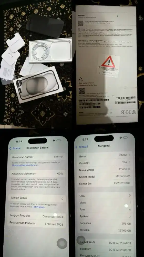 Bismillah.. jual iphone 15 black 256GB.